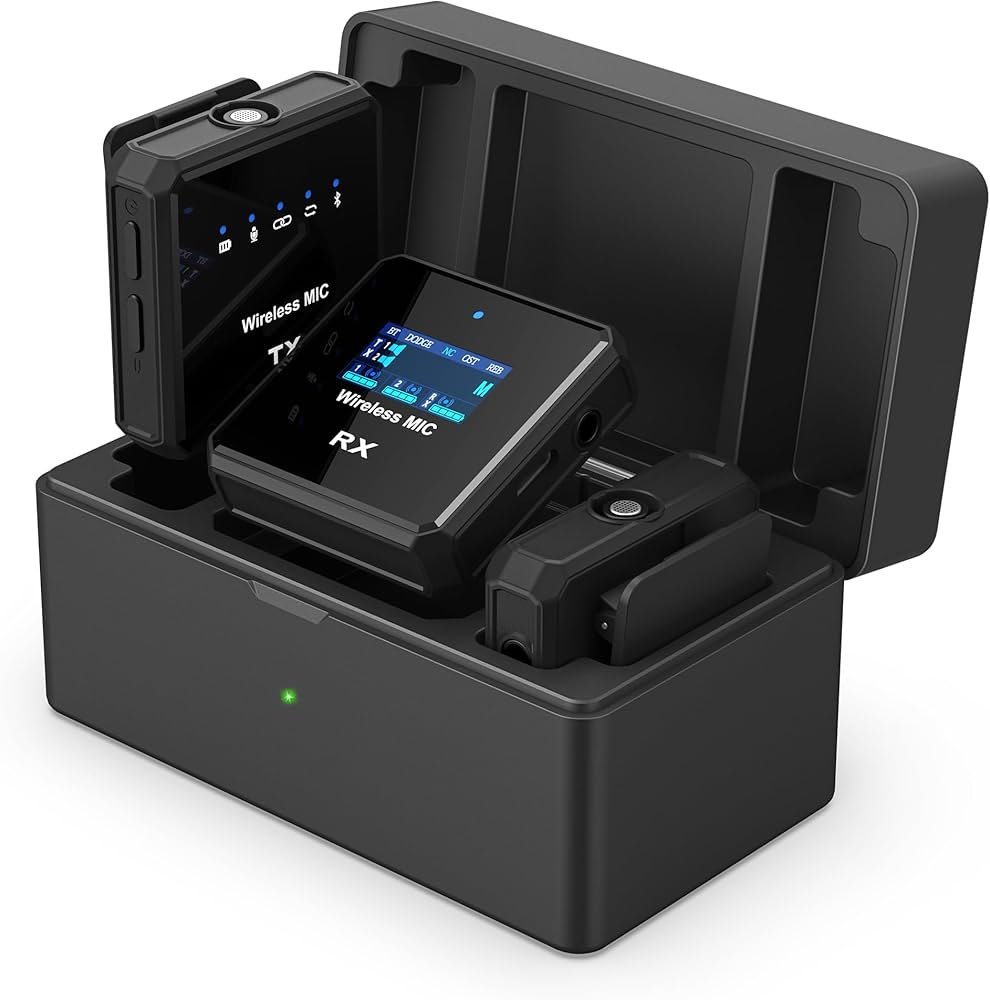 VJZFA Wireless Lavalier Microphone with Noice Cancellation