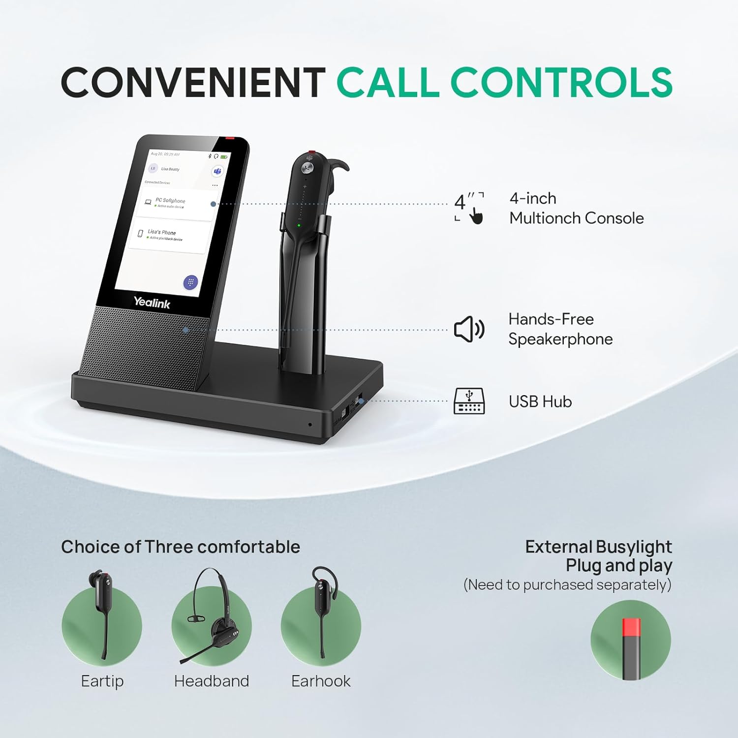Yealink Wh67 DECT Wireless Headset with Base - Image 5