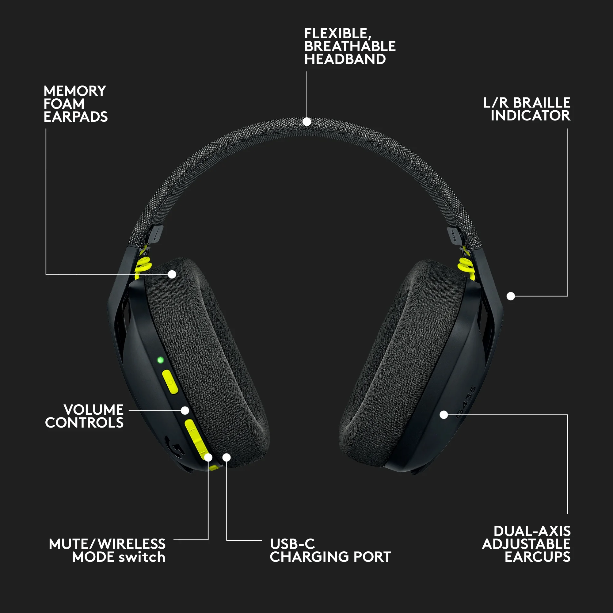Logitech G435 LIGHTSPEED Bluetooth Wireless Gaming Headset – Ultra-Lightweight - Image 2