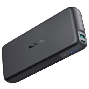 Black RAVPower RP-PB201 20,000mAh 60W USB-C PD power bank