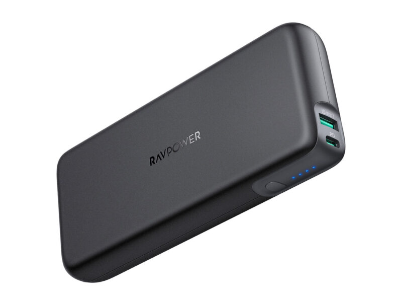 Black RAVPower RP-PB201 20,000mAh 60W USB-C PD power bank